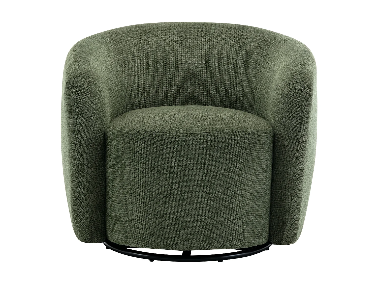 Fauteuil pivotant en tissu texturé kaki VEREIDE