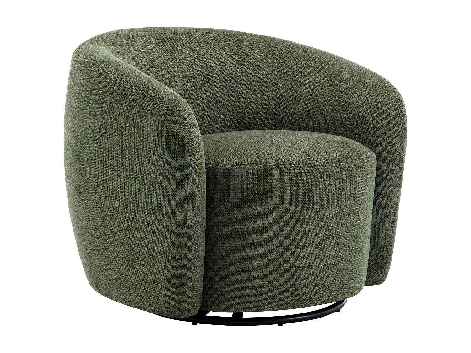 Fauteuil pivotant en tissu texturé kaki VEREIDE