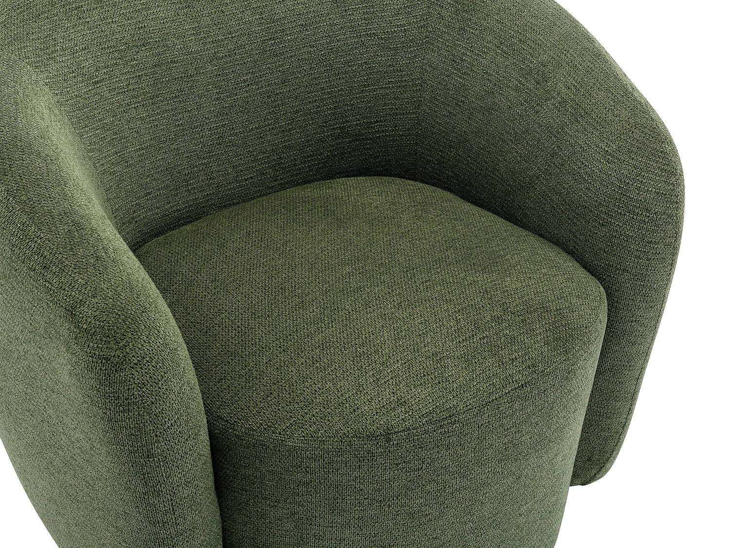 Fauteuil pivotant en tissu texturé kaki VEREIDE