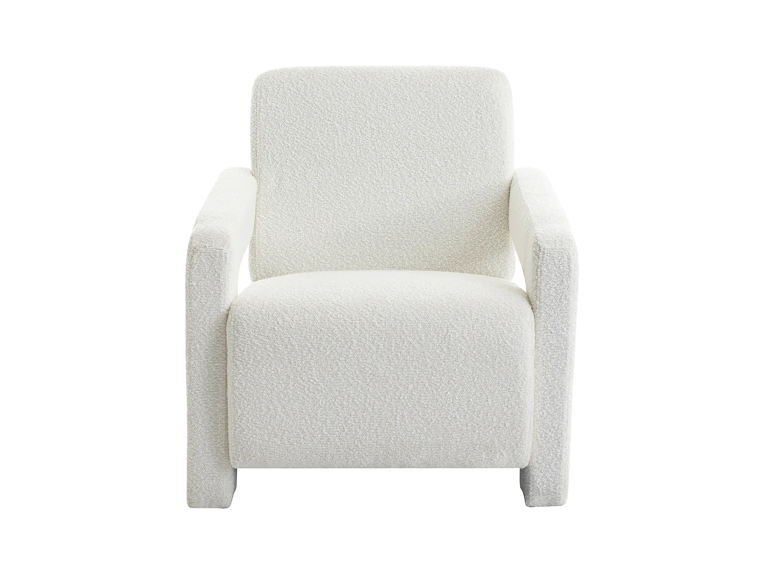 Sillón de tela bouclé blanco ISPARTA