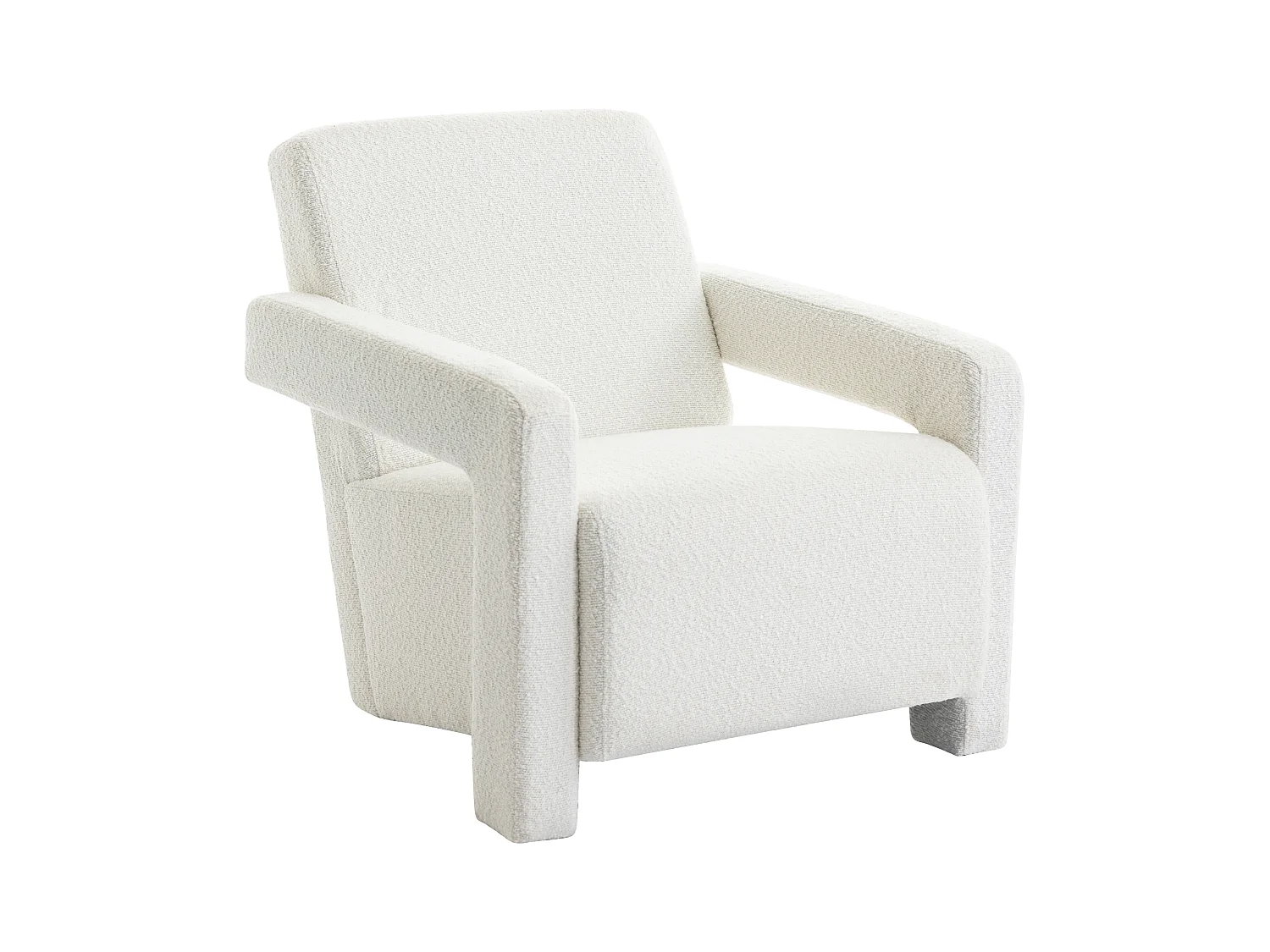 Sillón de tela bouclé blanco ISPARTA