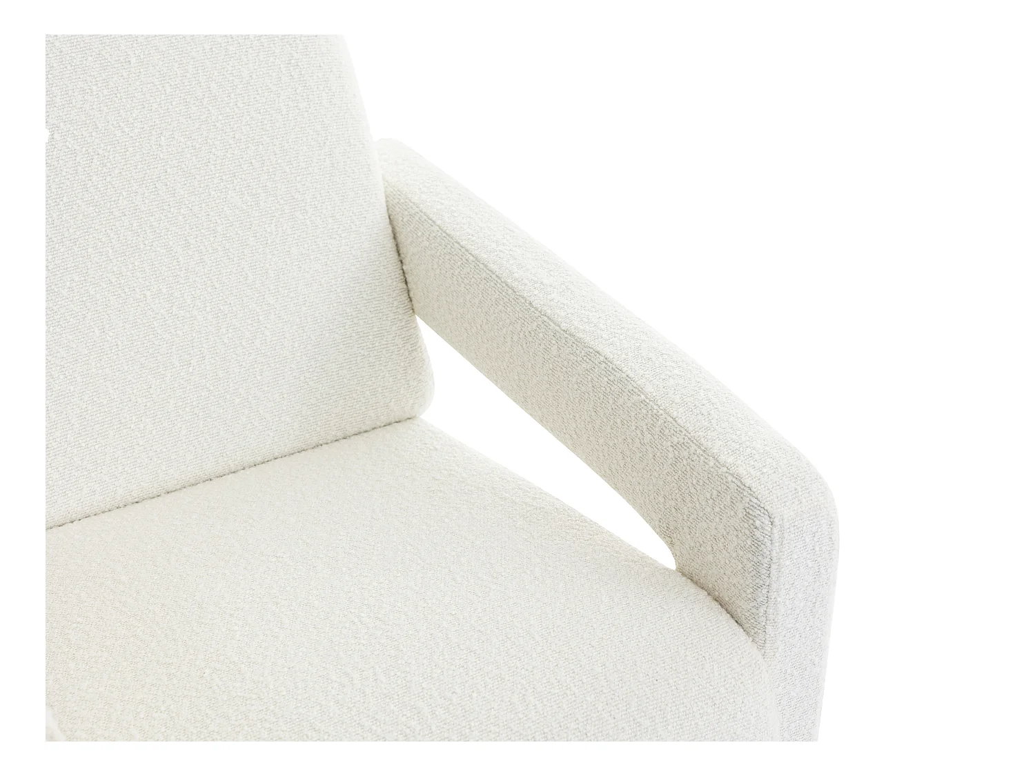 Sillón de tela bouclé blanco ISPARTA