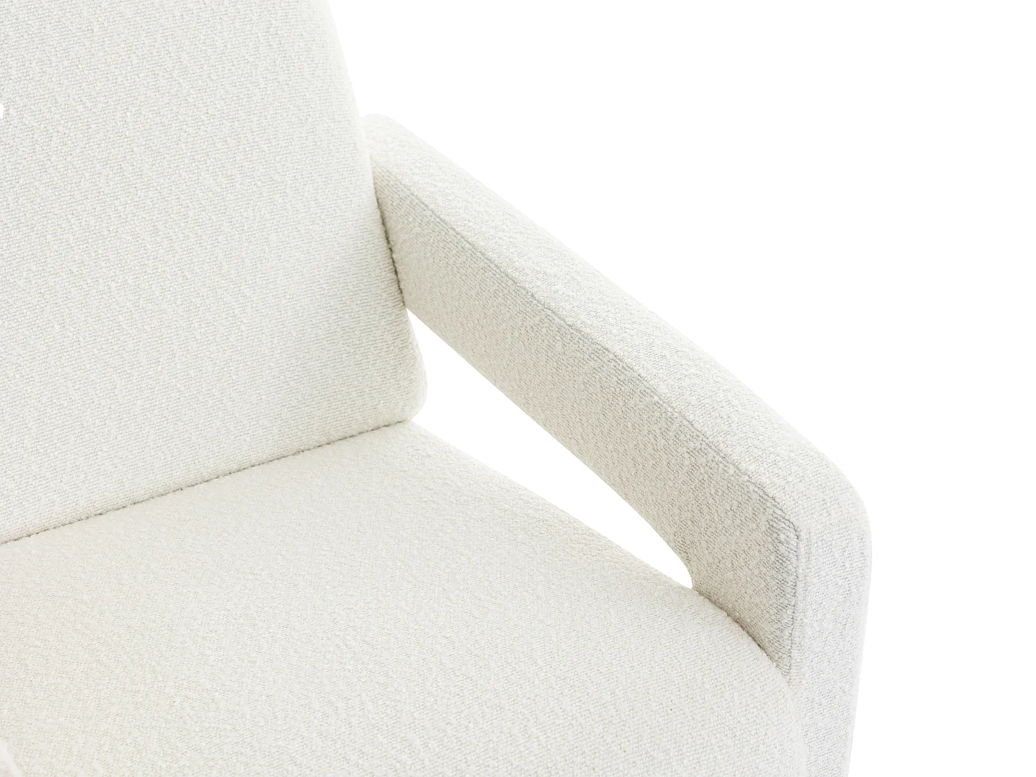 Fauteuil en tissu bouclette blanc ISPARTA