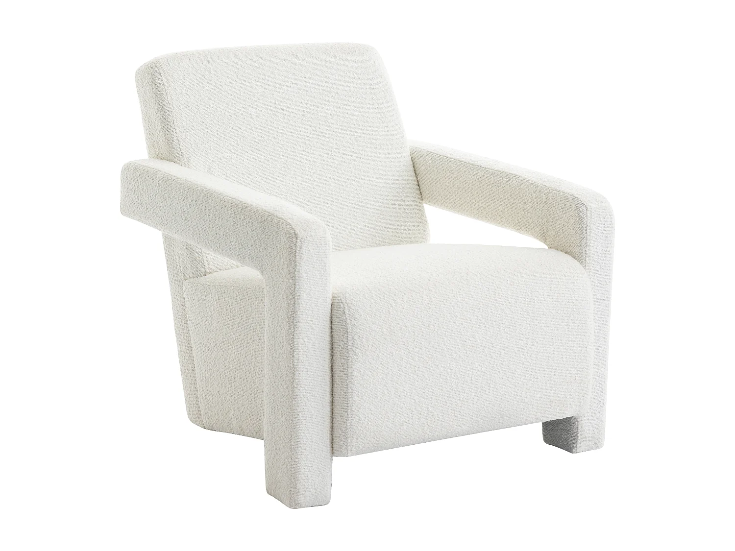 Fauteuil en tissu bouclette blanc ISPARTA