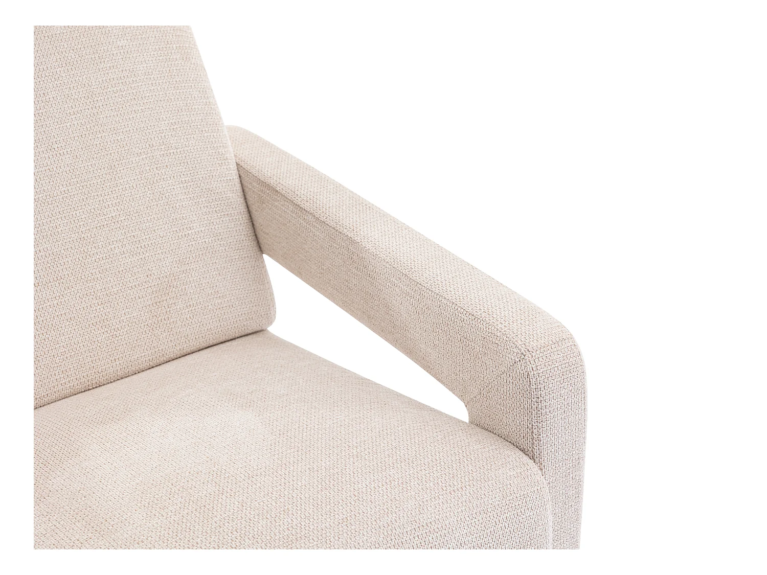 Fotel z beżową teksturowaną tapicerką - ISPARTA