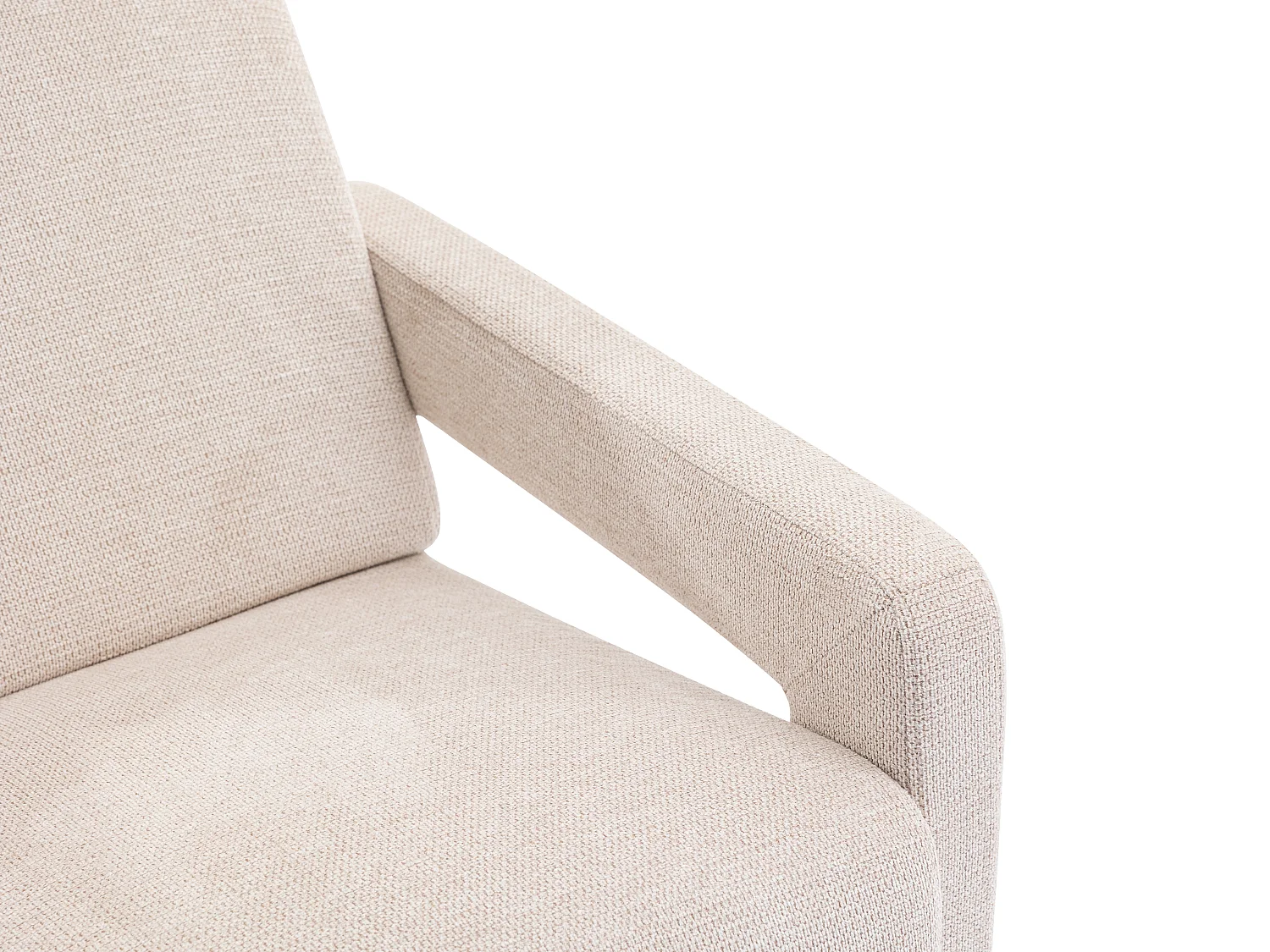 Fauteuil en tissu texturé beige ISPARTA