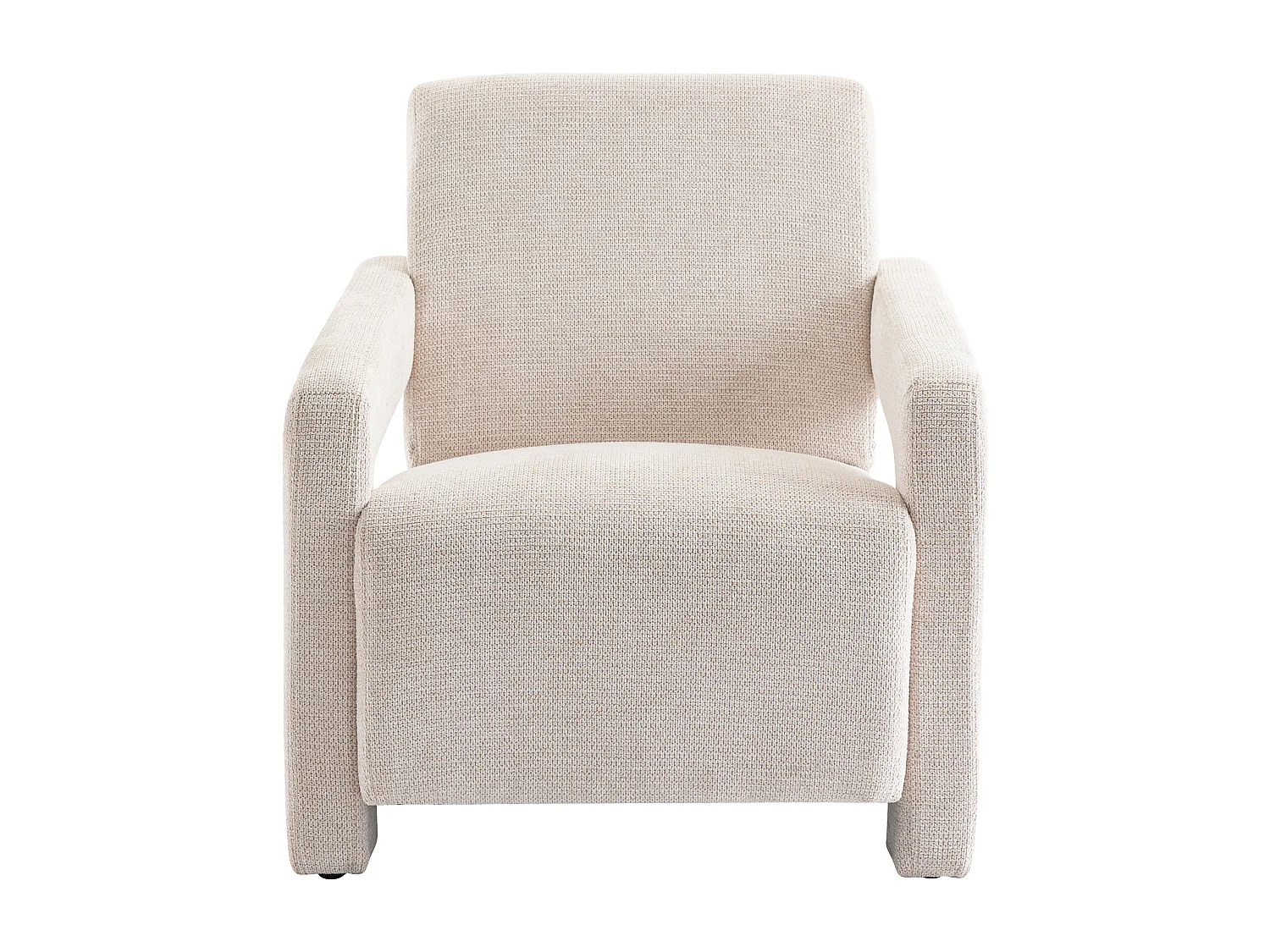 Fauteuil en tissu texturé beige ISPARTA