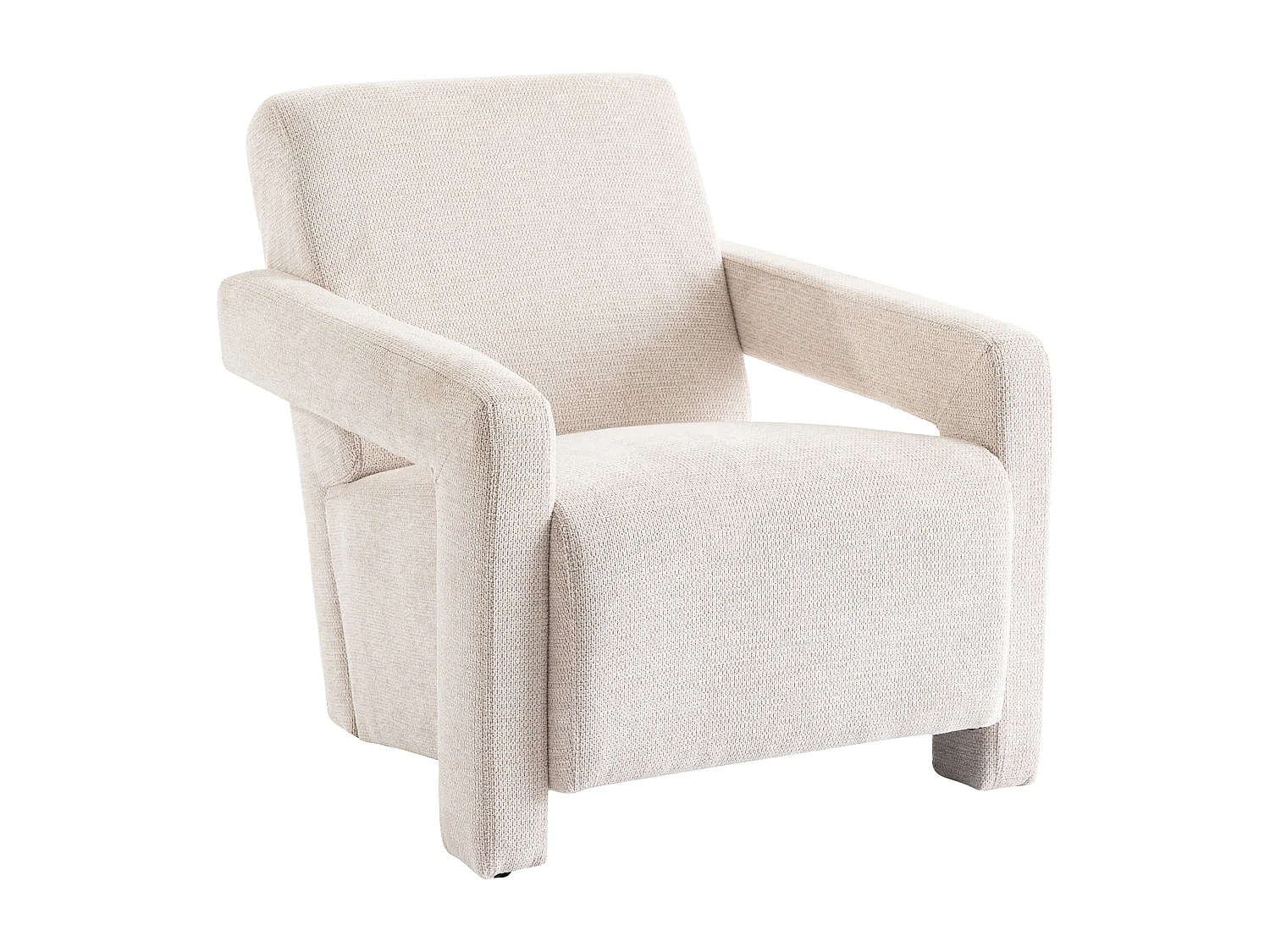 Fauteuil en tissu texturé beige ISPARTA