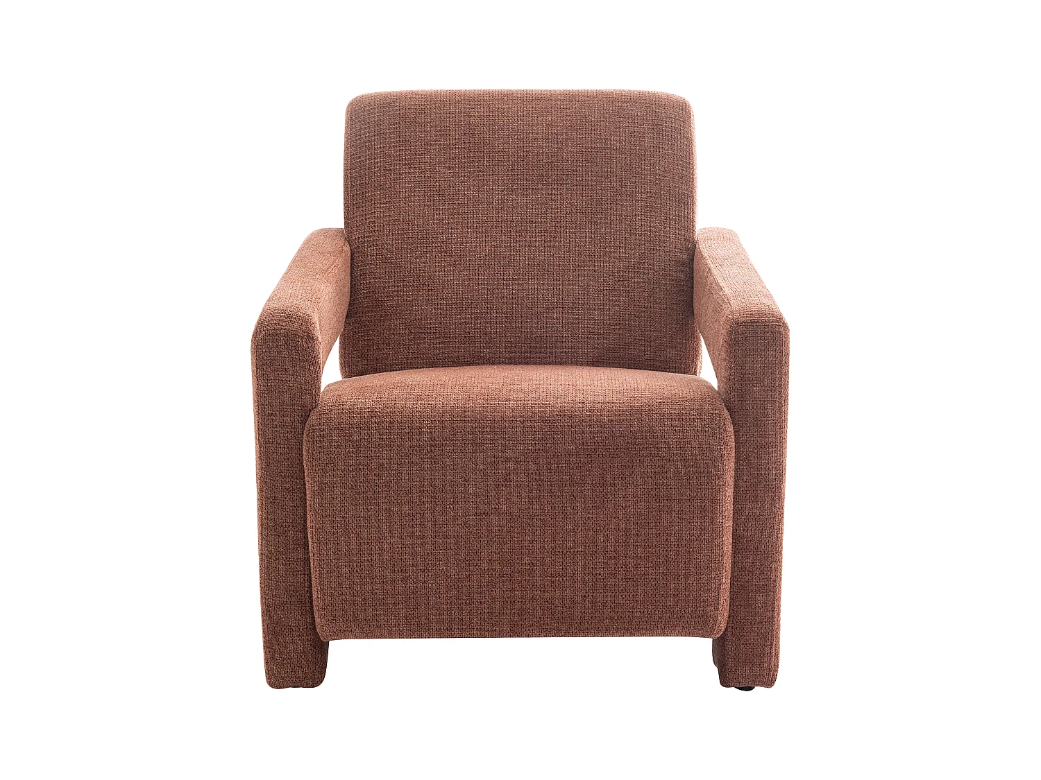 Fotel z terakotową teksturowaną tapicerką - ISPARTA