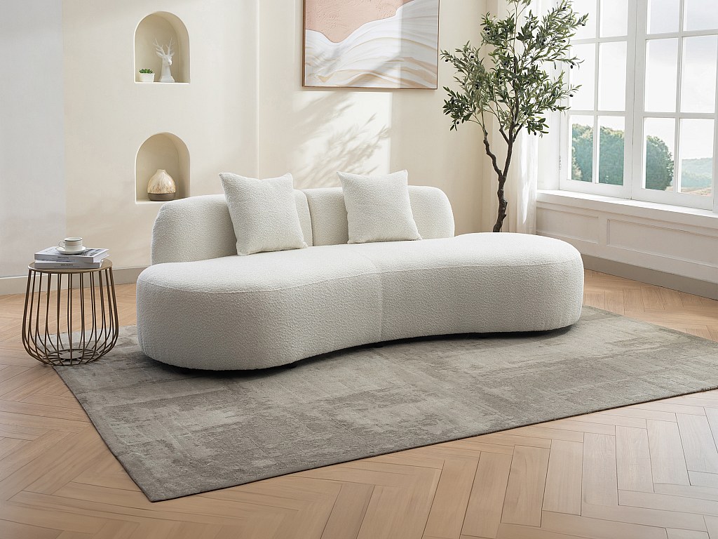Sofa In Boucle Elan Stoffcreme