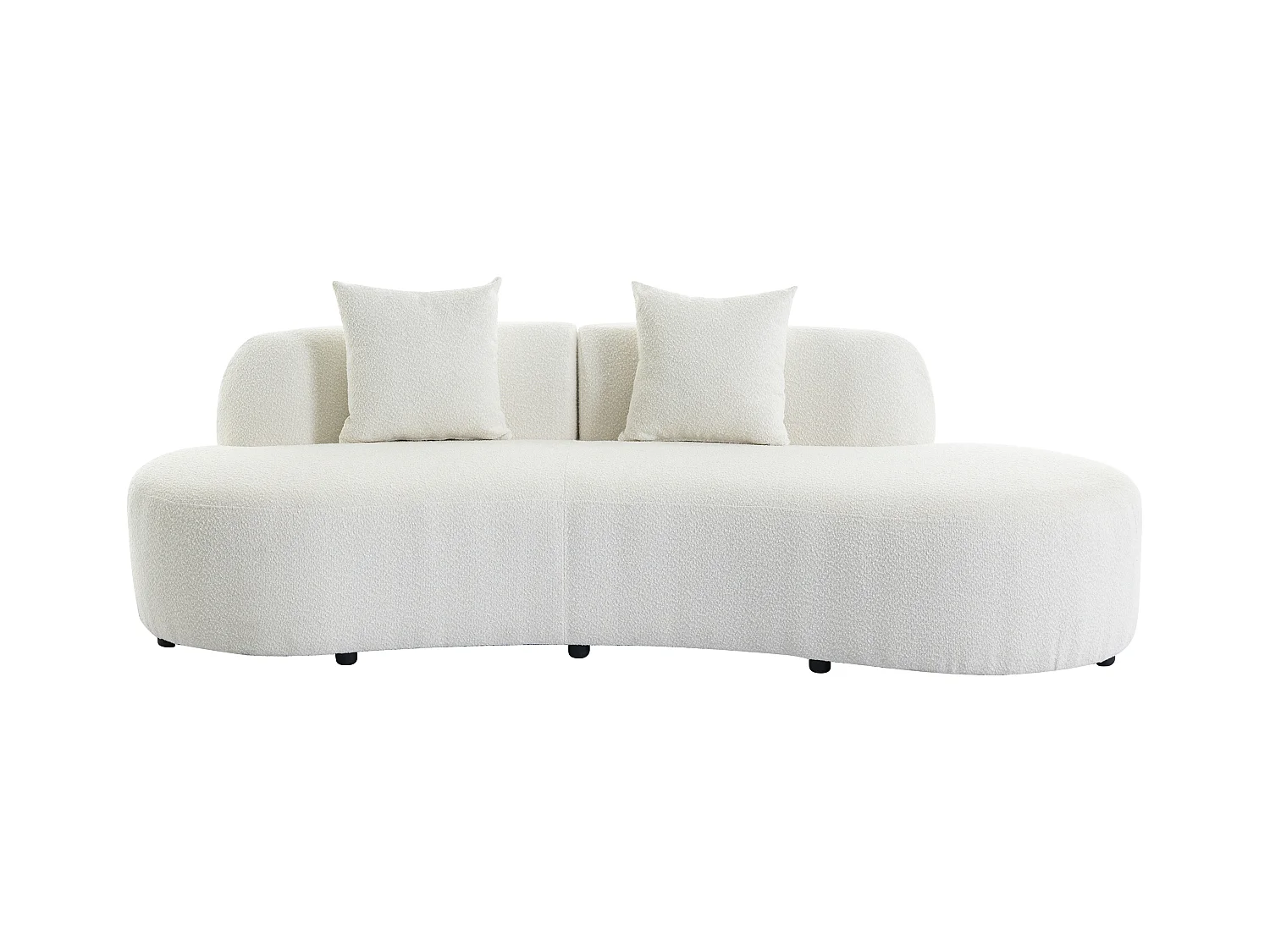 Kanapa 3-osobowa z białej bukli - BASILIANA