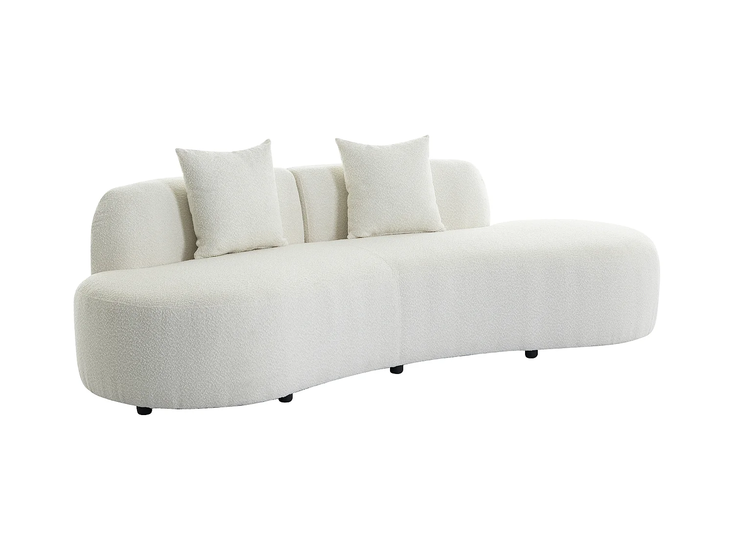 Kanapa 3-osobowa z białej bukli - BASILIANA