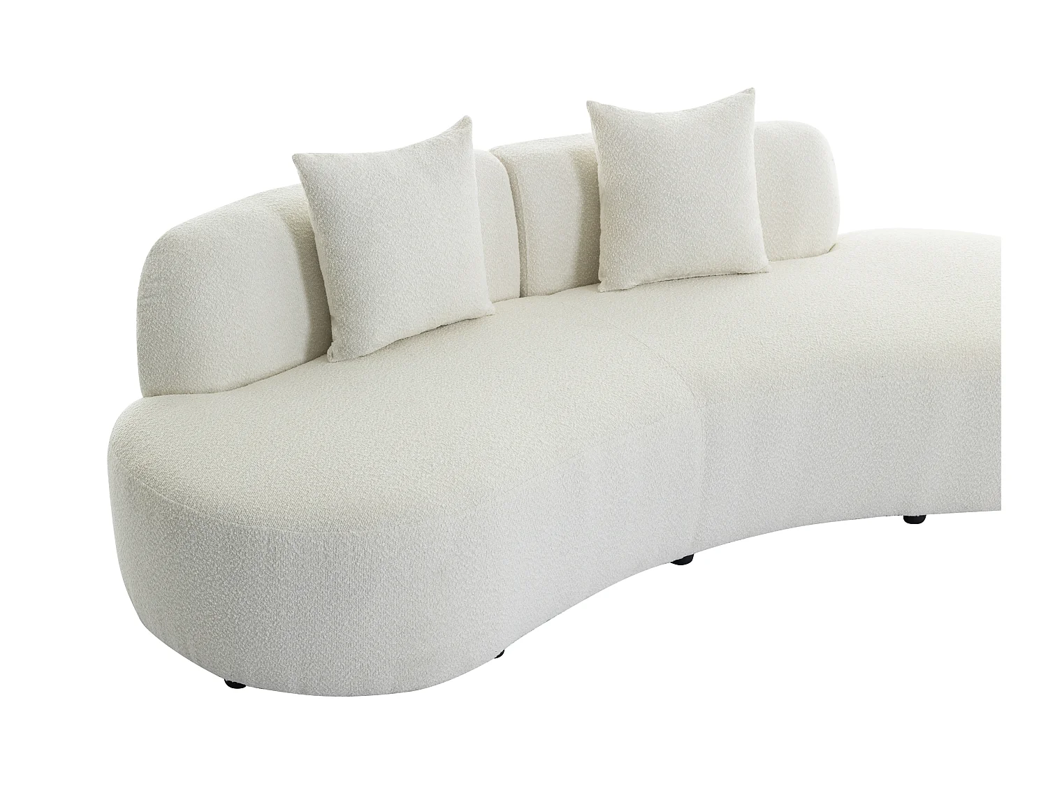 Kanapa 3-osobowa z białej bukli - BASILIANA