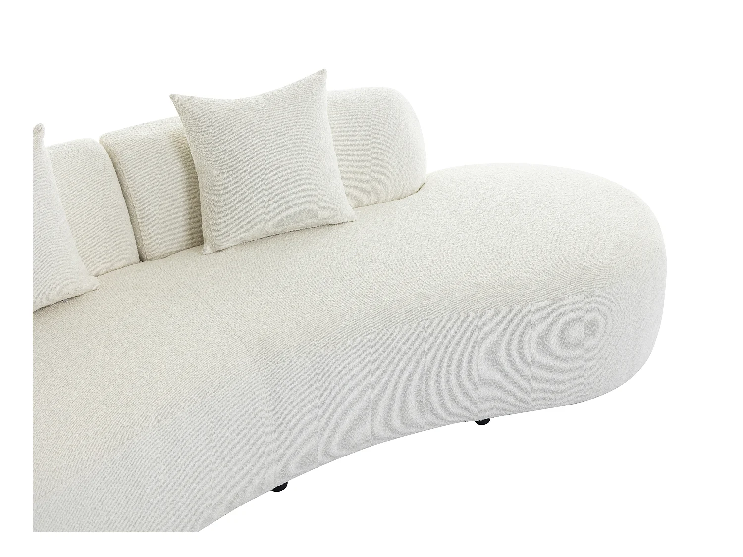 Kanapa 3-osobowa z białej bukli - BASILIANA