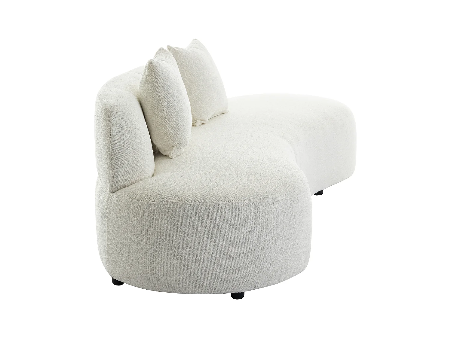 Kanapa 3-osobowa z białej bukli - BASILIANA