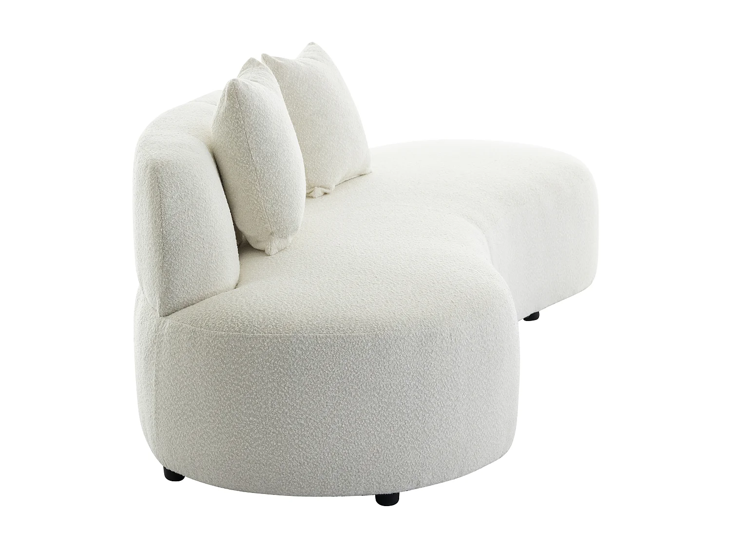 Kanapa 3-osobowa z białej bukli - BASILIANA