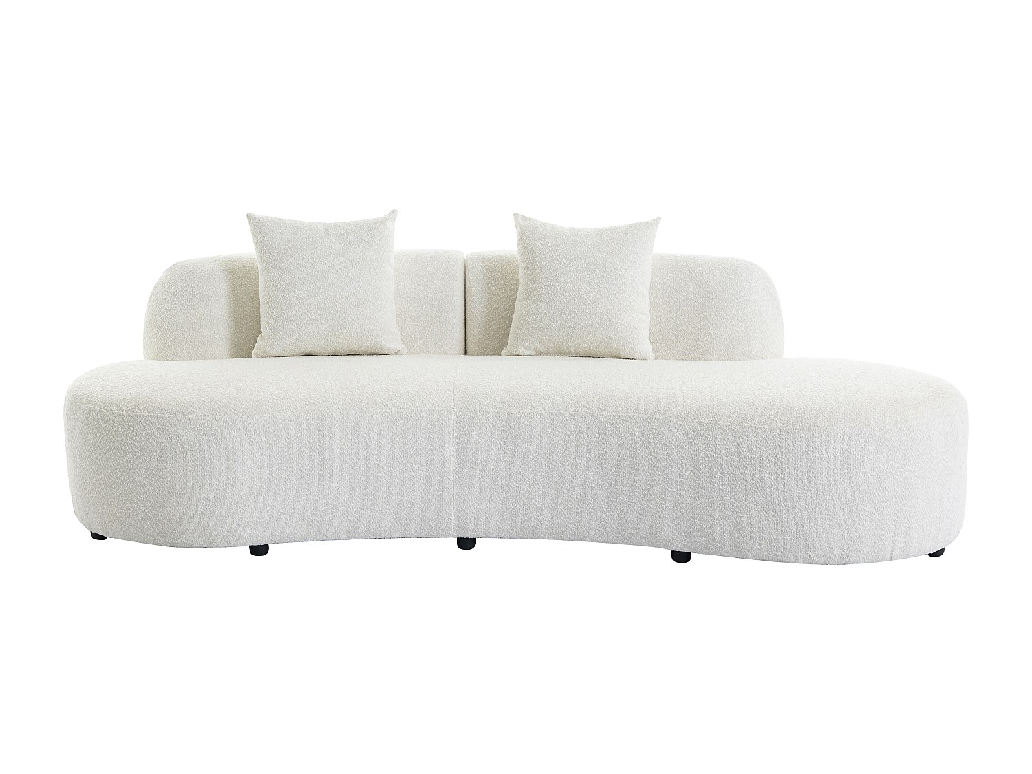 Sofa 3-seters i hvitt boucléstoff BASILIANA
