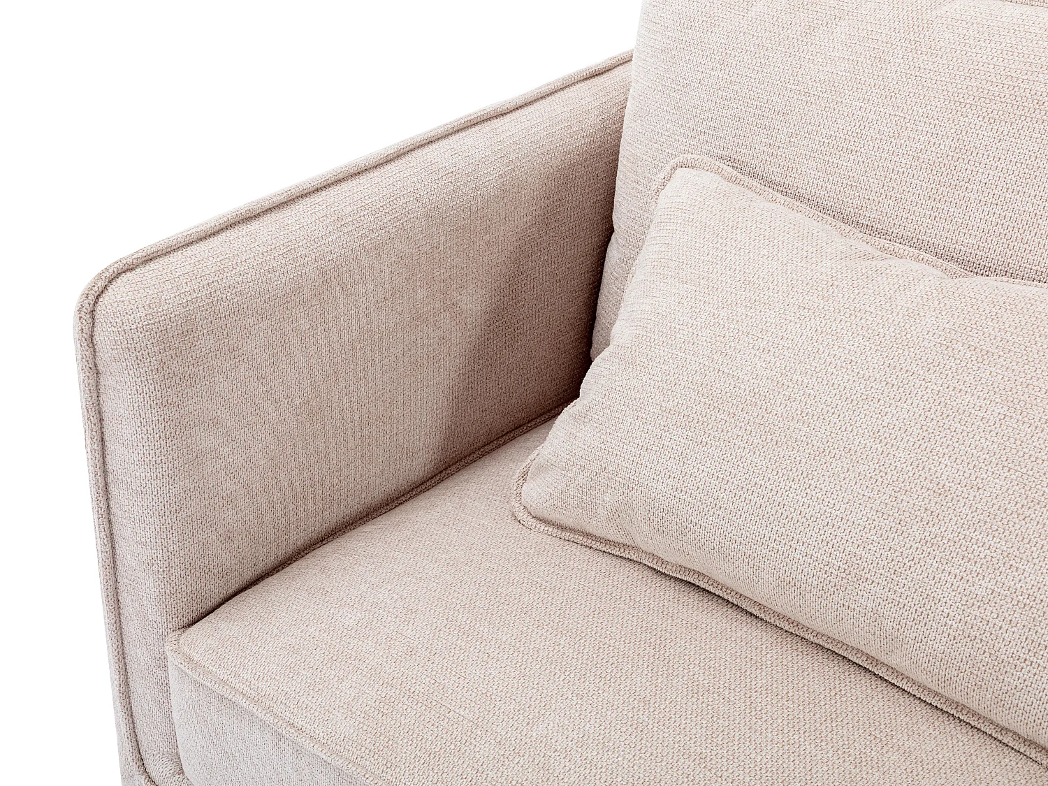 Driezitsbank van beige stof TORMELDA