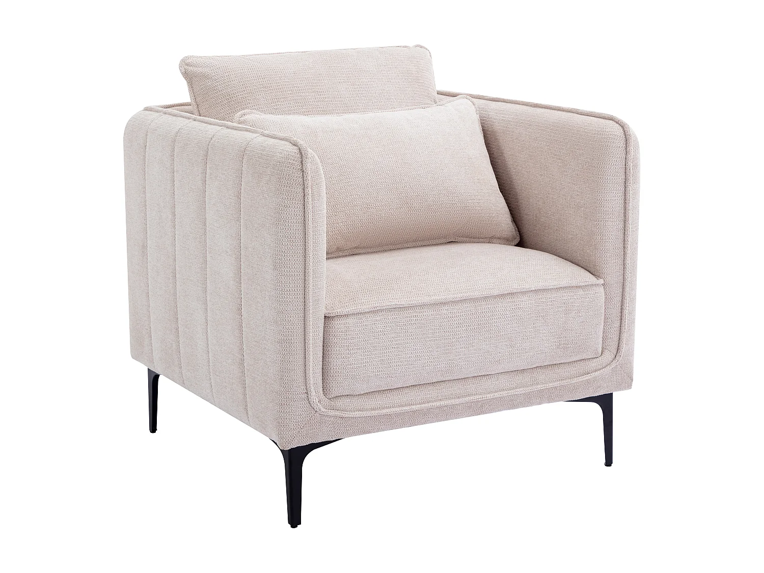Fauteuil van beige stof TORMELDA