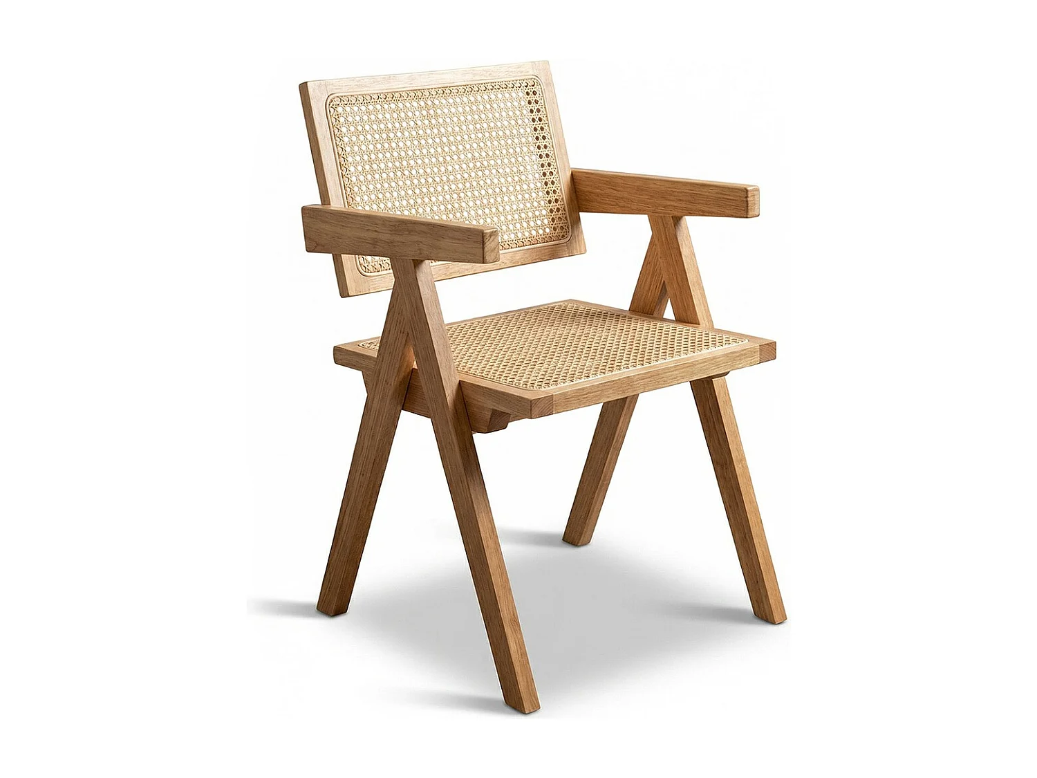 Sedia da pranzo in rattan intrecciato - con braccioli - Kane