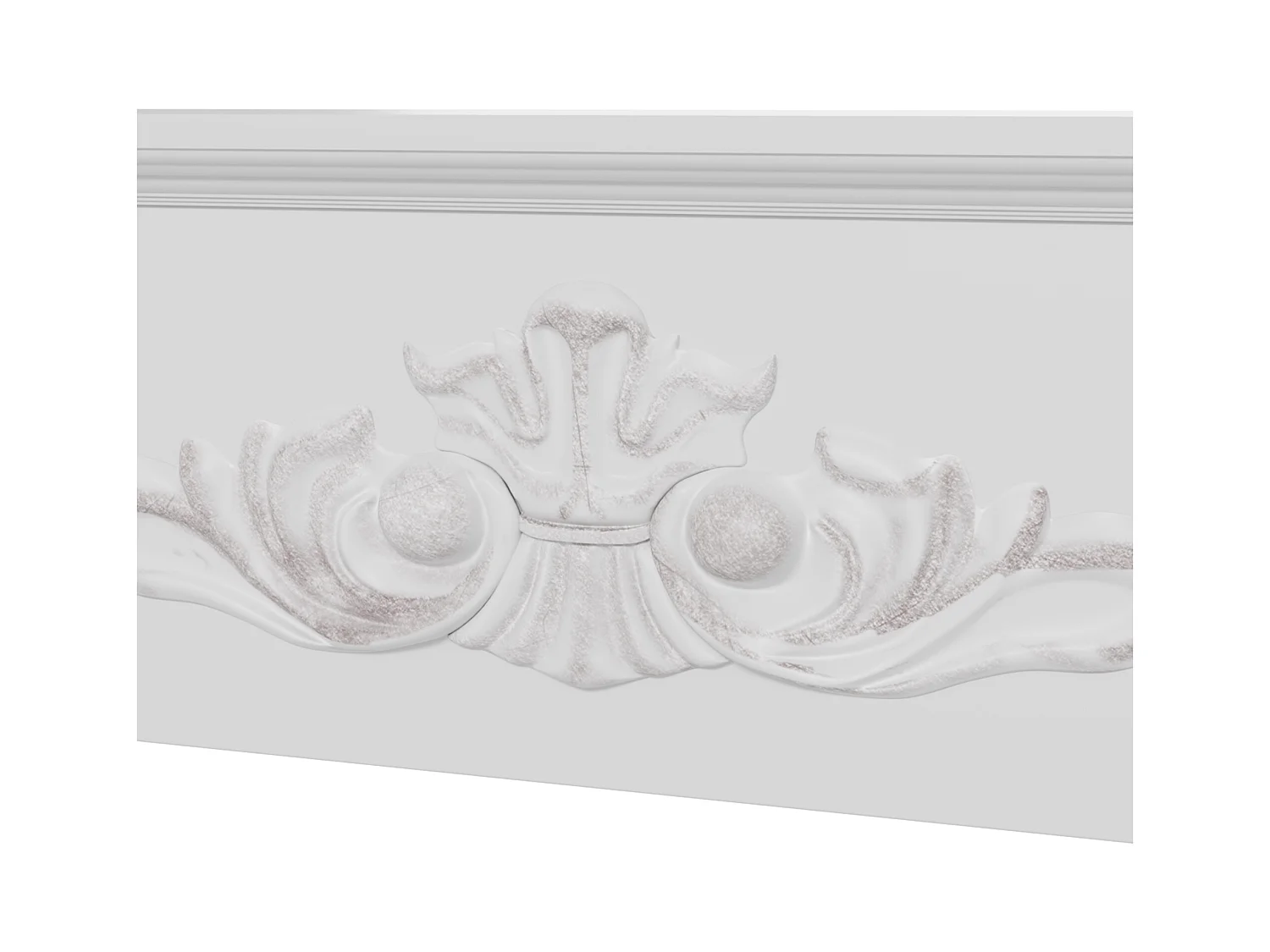 Manteau de cheminée style baroque - dim. 101L x 19l x 100H cm - bois de sapin blanc effet vieilli