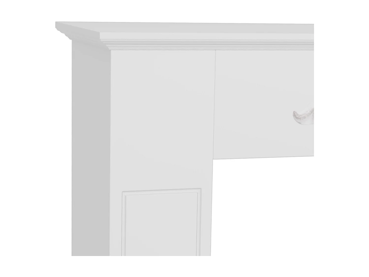 Manteau de cheminée style baroque - dim. 101L x 19l x 100H cm - bois de sapin blanc effet vieilli