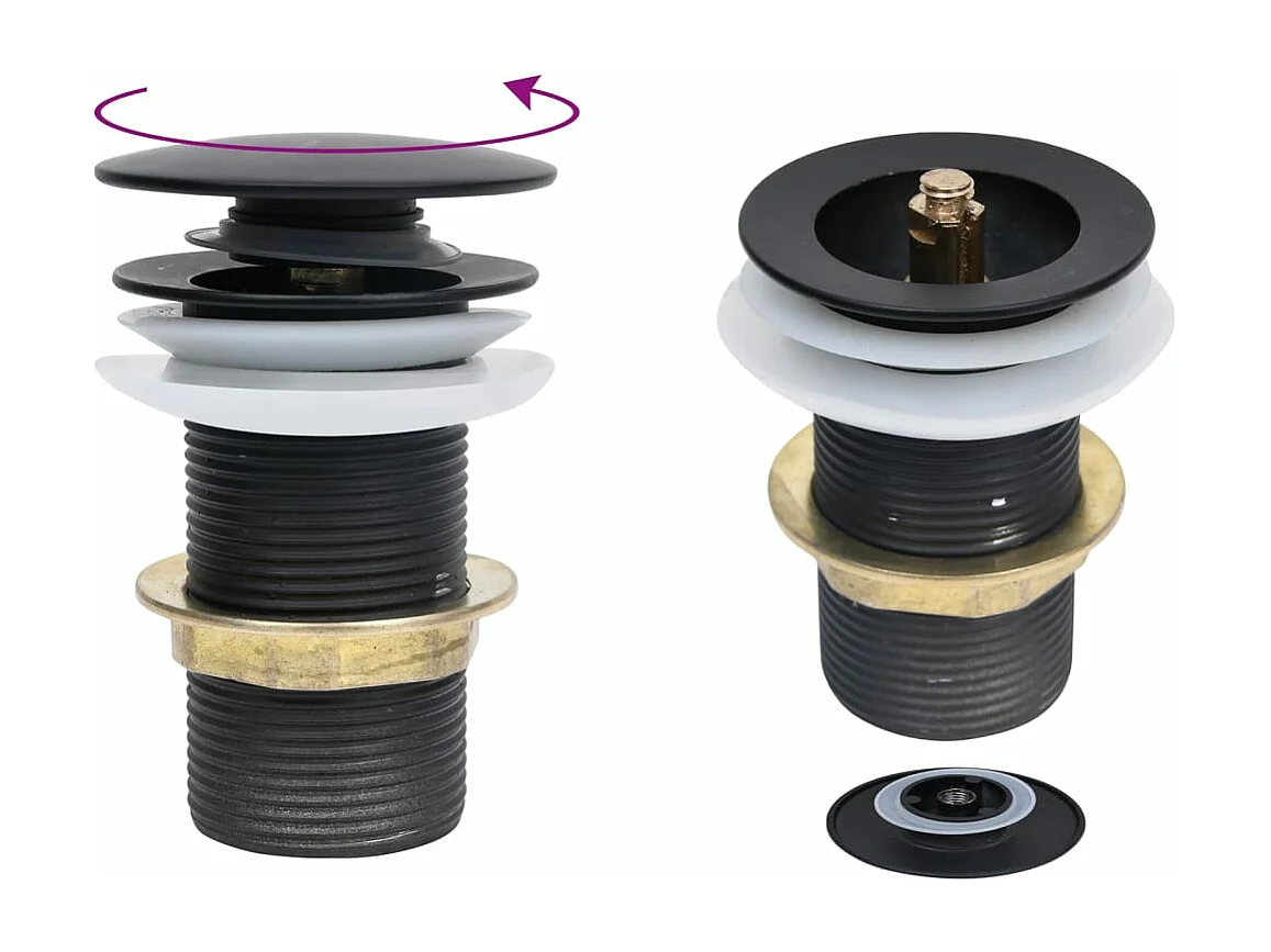 Lavabo de baño lavabo diámetro 42 cm con grifo y desagüe con pulsador vidrio templado 02_0002850