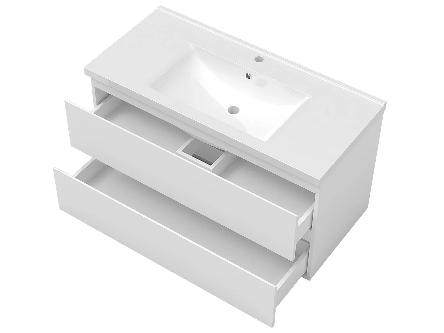 Ensemble meuble de salle de bain 100cm simple vasque + colonne de rangement + miroir Chêne Wotan