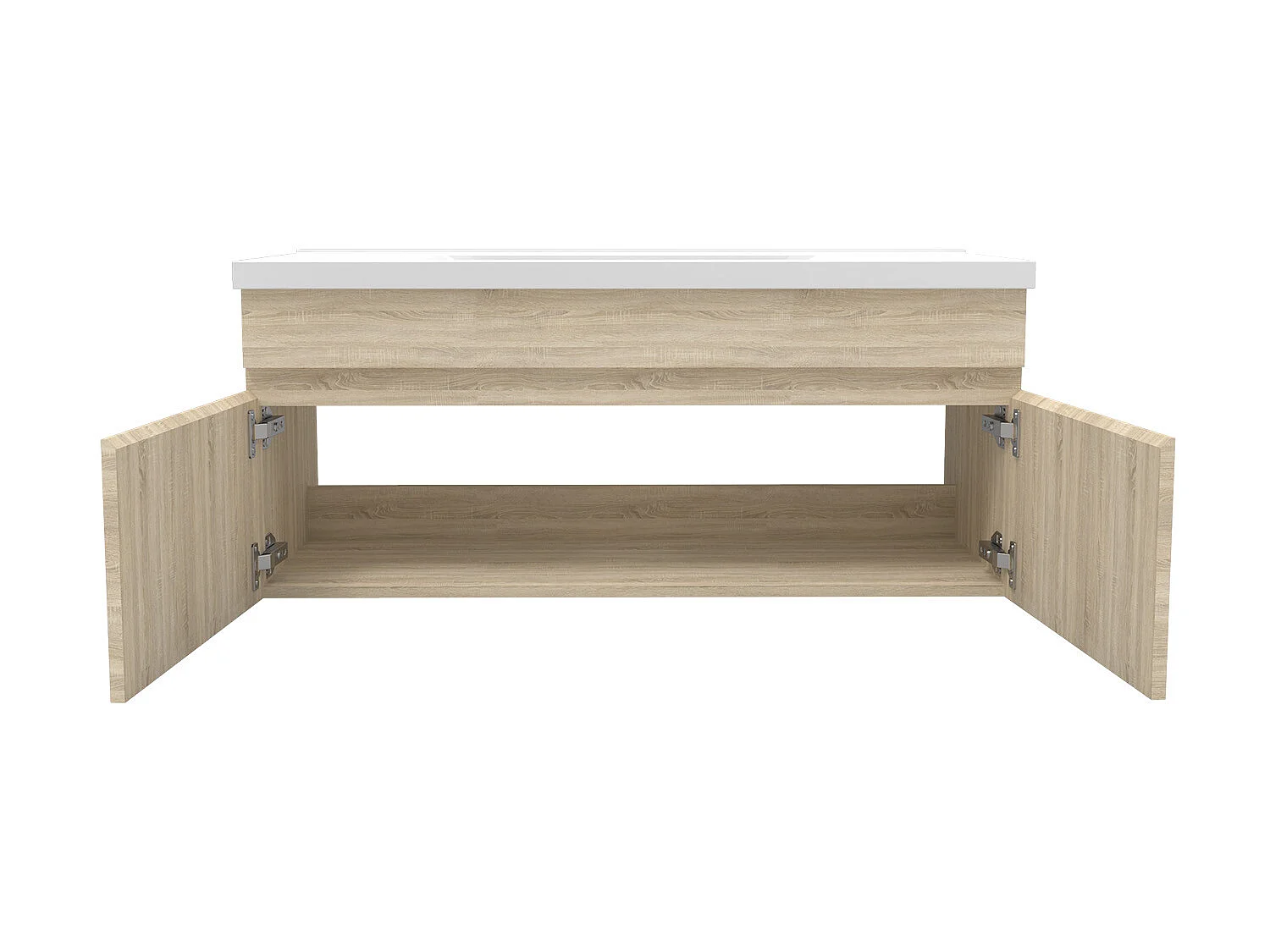 Ensemble meuble et vasque et miroir lumineux 100cm meuble salle de bain Chêne Wotan,Aica