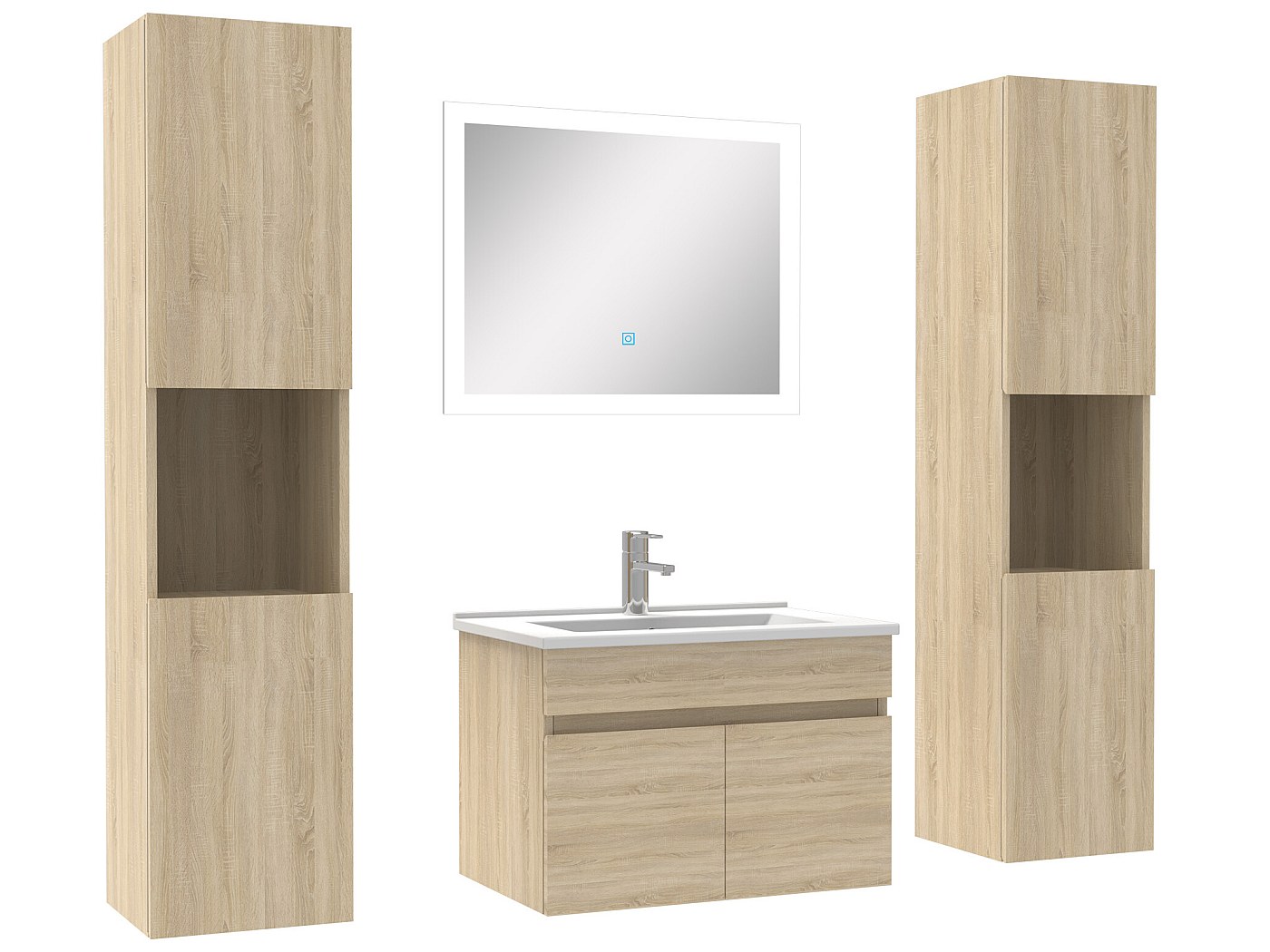 Ensemble meuble de salle de bain 60cm simple vasque + colonne de