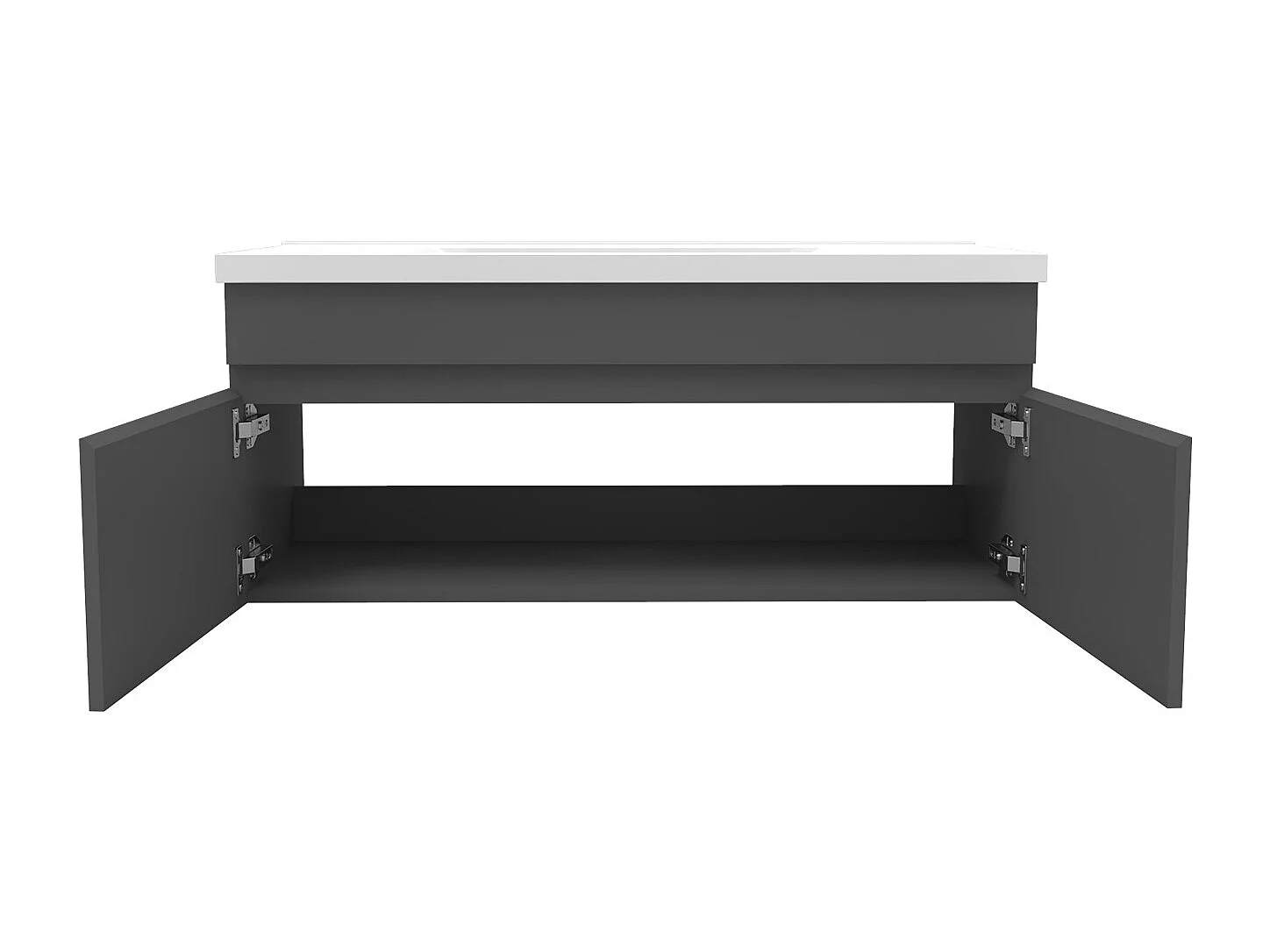 Meubles simple vasque 100cm，meuble avec colonne et miroir Anthracite