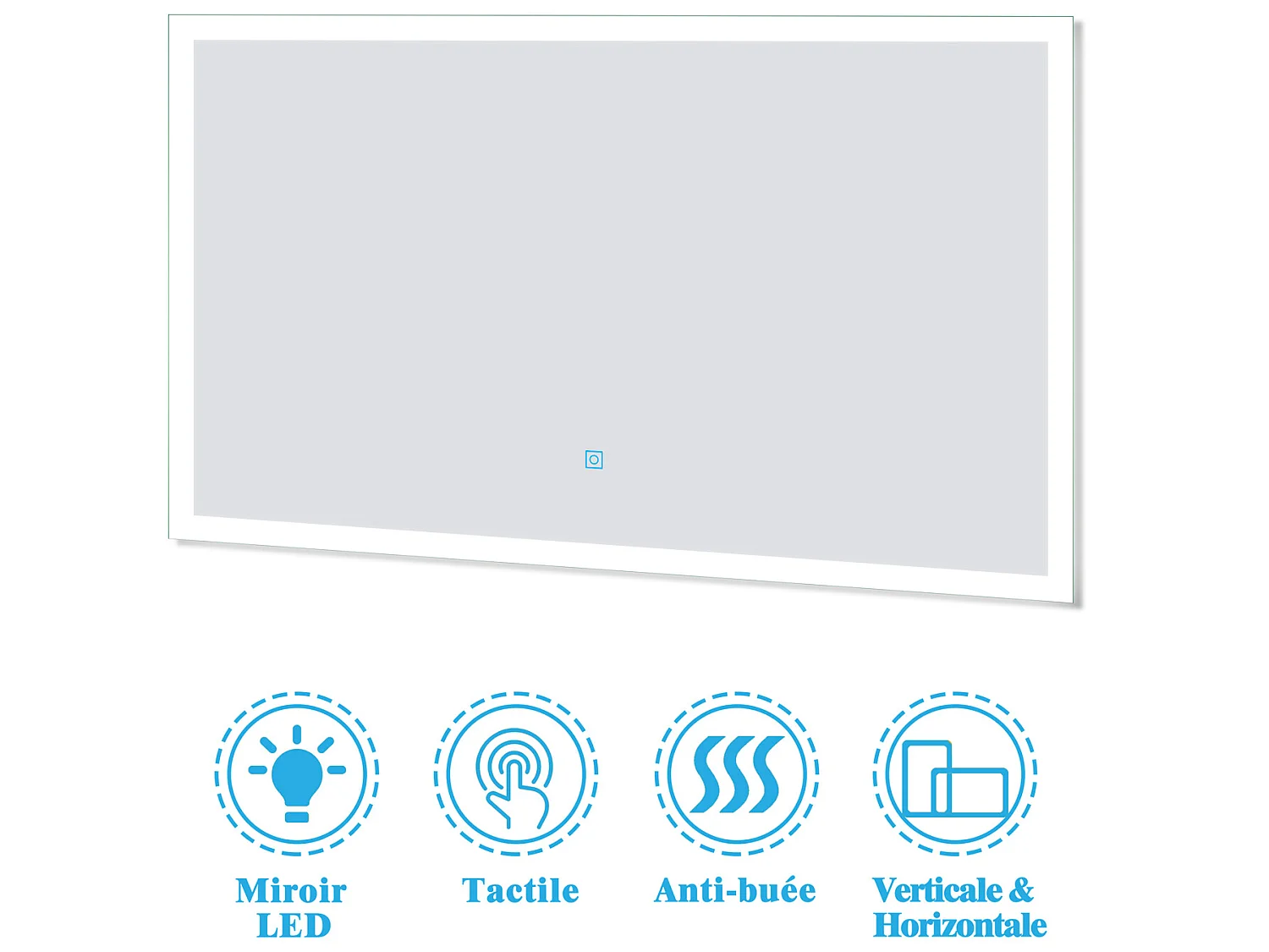 Ensemble Salle De Bain double vasque 120cm meuble blanc avec miroir lumineux, Aica