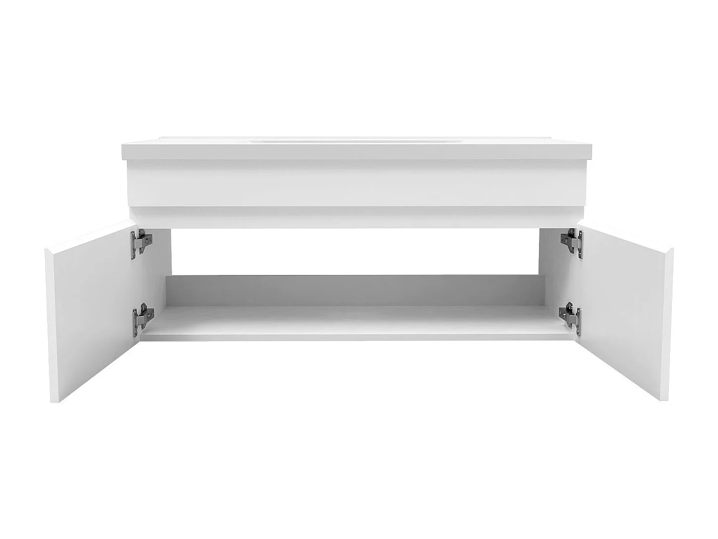 Ensemble meuble vasque 100cm et colonne de rangement et miroir lumineux Blanc