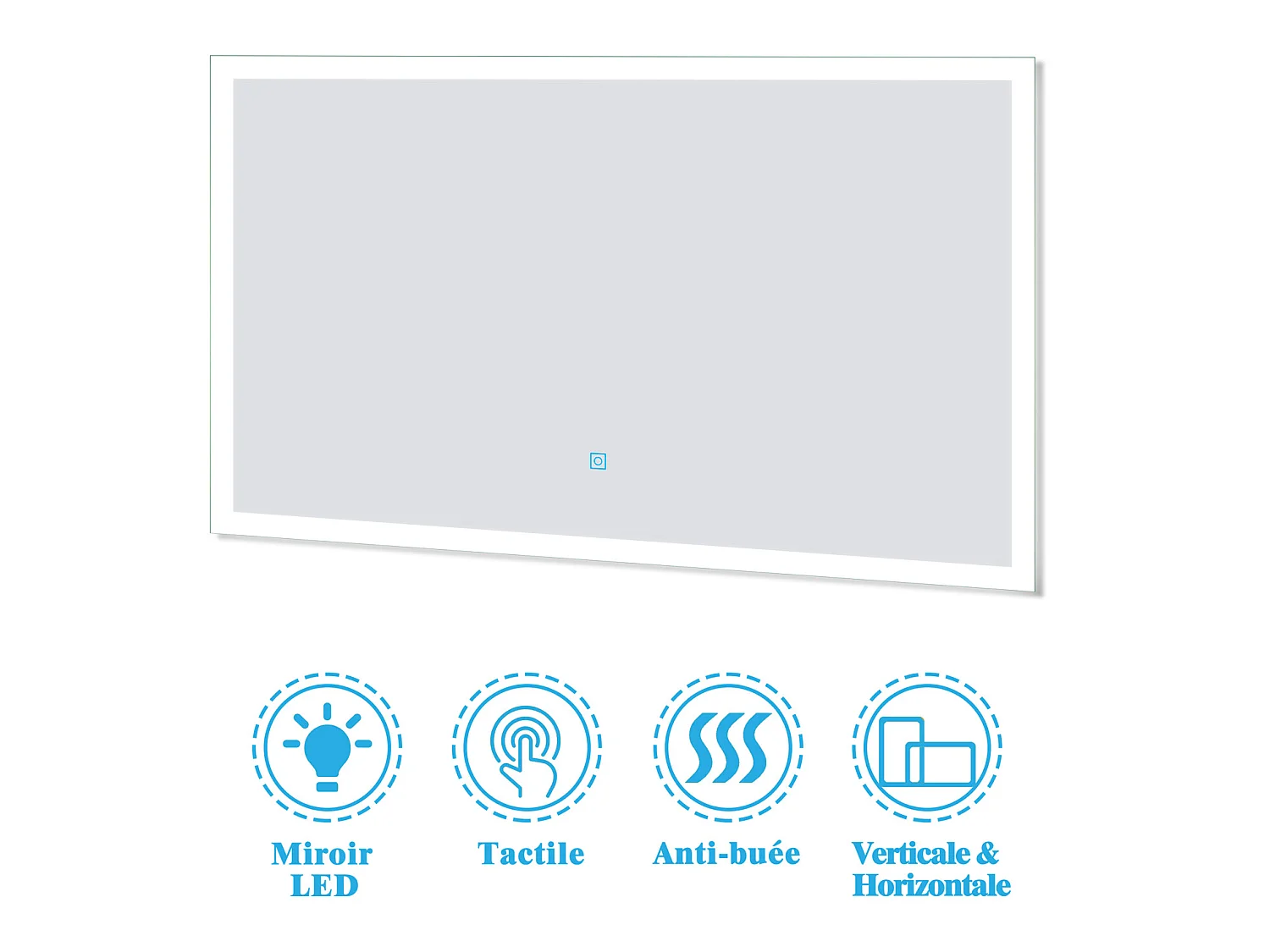 Ensemble Salle De Bain double vasque 120cm meuble blanc avec colonne et miroir, Aica