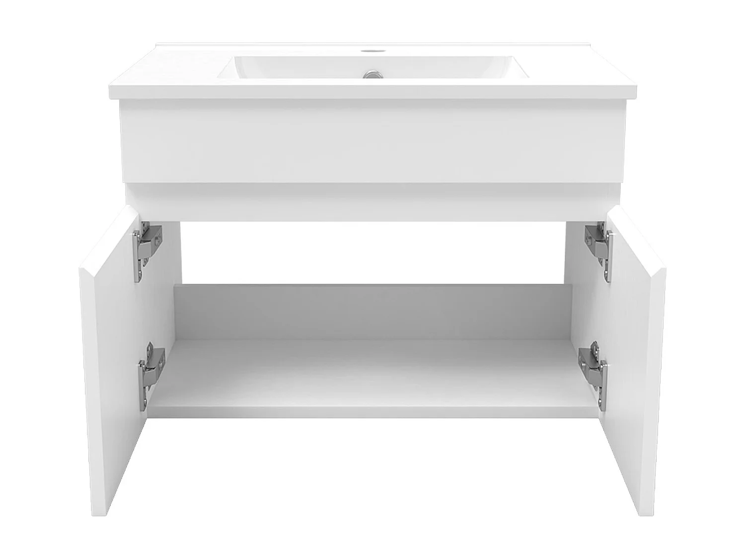 Meubles simple vasque 60cm，meuble avec colonne et miroir Blanc