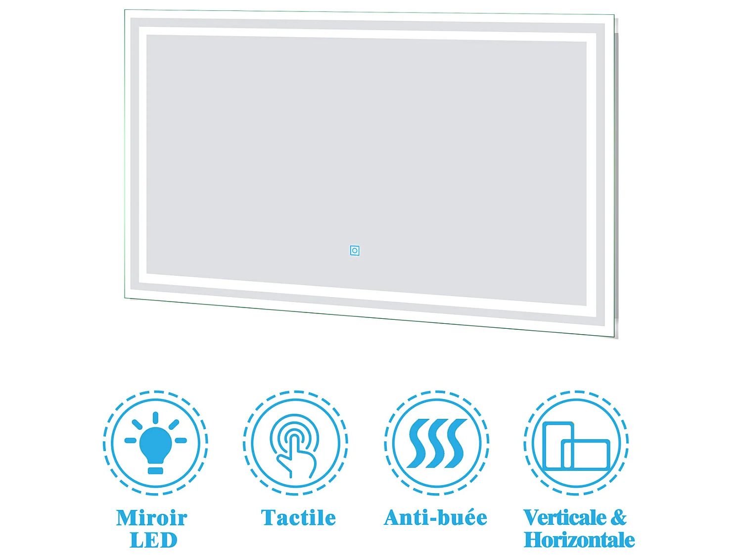 Ensemble Salle De Bain 100cm meuble blanc avec miroir lumineux, Aica