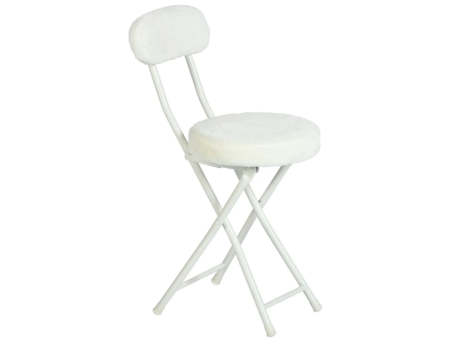 Lot de 4 chaise pliante en fausse fourrure, ERNST PLUSH