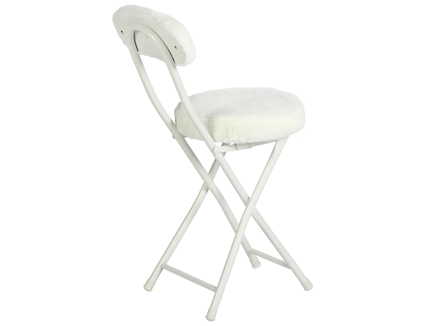 Lot de 4 chaise pliante en fausse fourrure, ERNST PLUSH