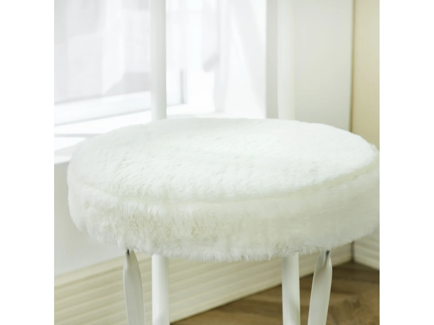 Lot de 4 chaise pliante en fausse fourrure, ERNST PLUSH