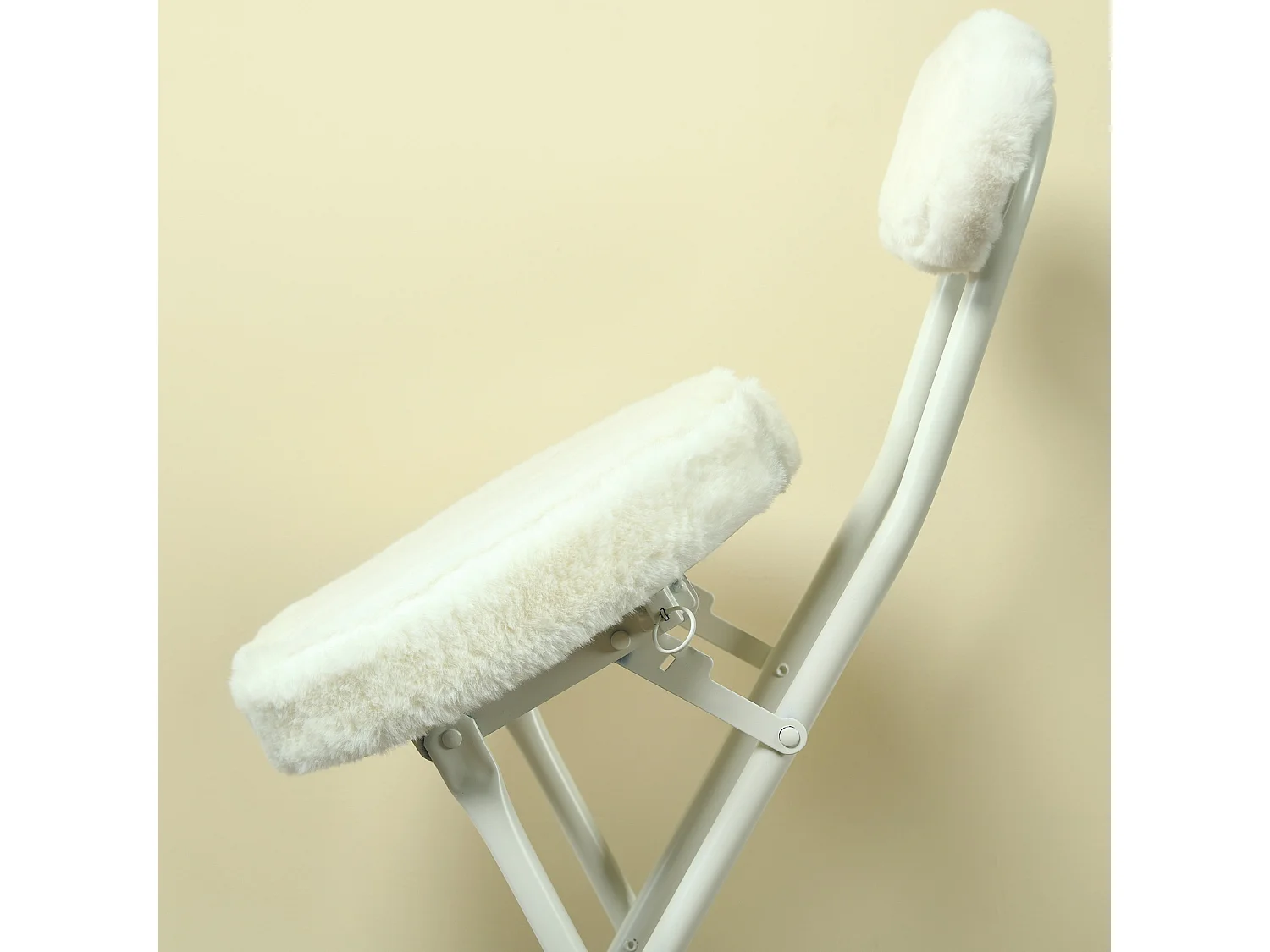 Lot de 4 chaise pliante en fausse fourrure, ERNST PLUSH