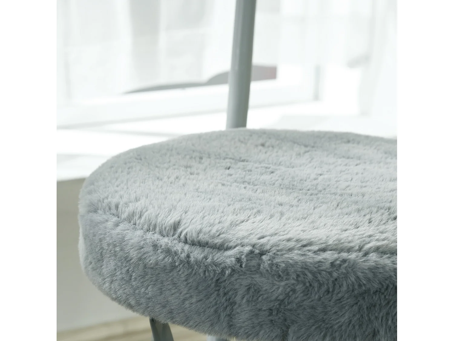 Lot de 4 chaise ERNST PLUSH pliante en fausse fourrure, charge maximale de 100 kg