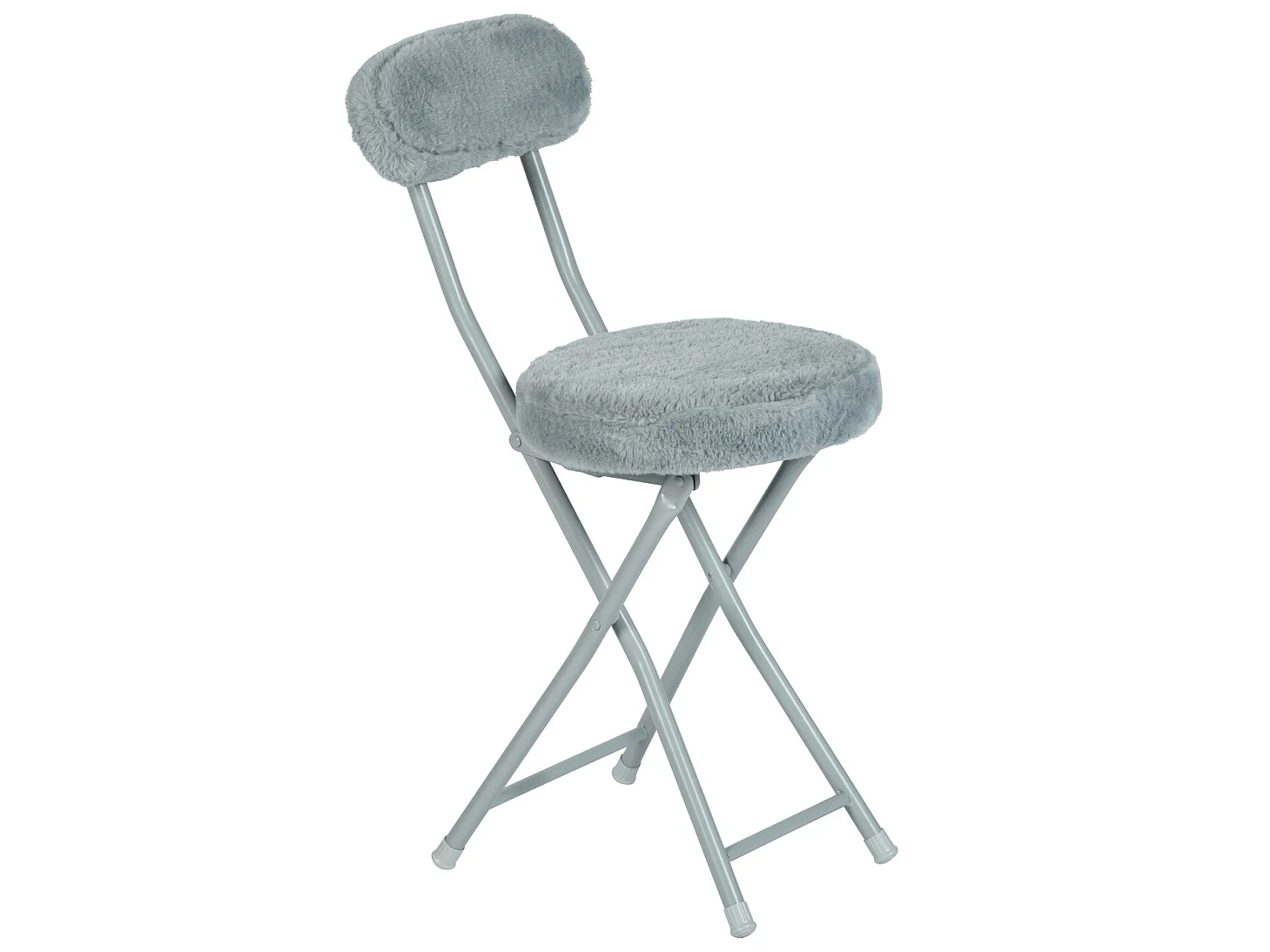 Lot de 4 chaise ERNST PLUSH pliante en fausse fourrure, charge maximale de 100 kg