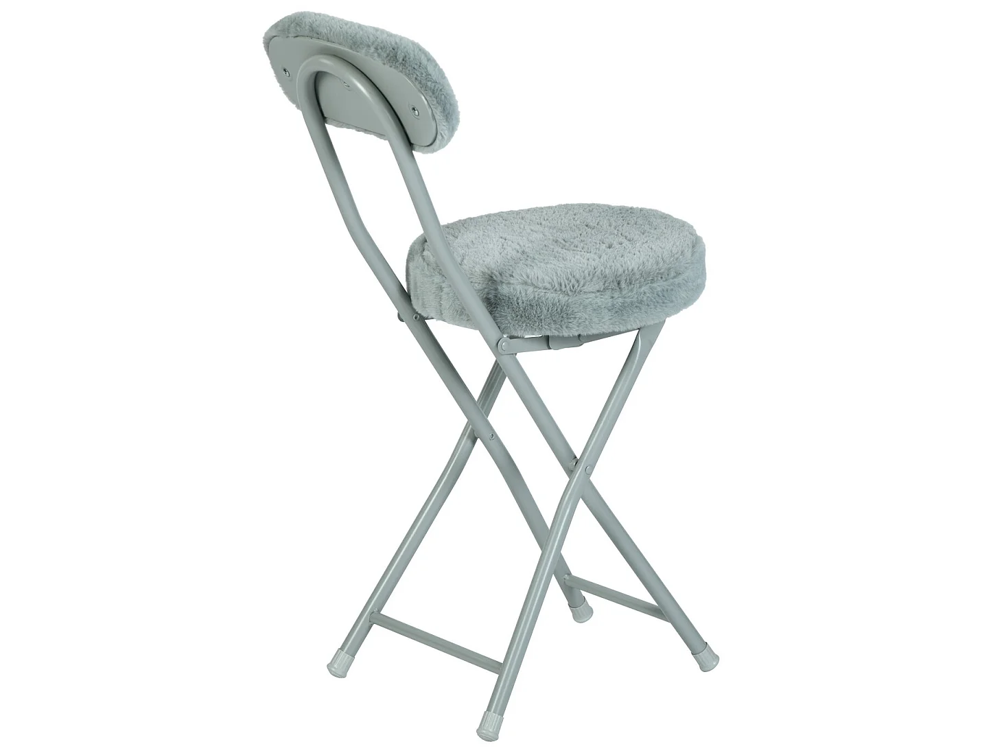 Lot de 4 chaise ERNST PLUSH pliante en fausse fourrure, charge maximale de 100 kg