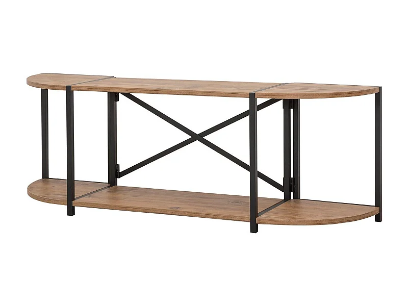 Móvel de TV – 138 x 47 x 35 cm – Pinho Atlântico e Preto – Metal e painel de partículas