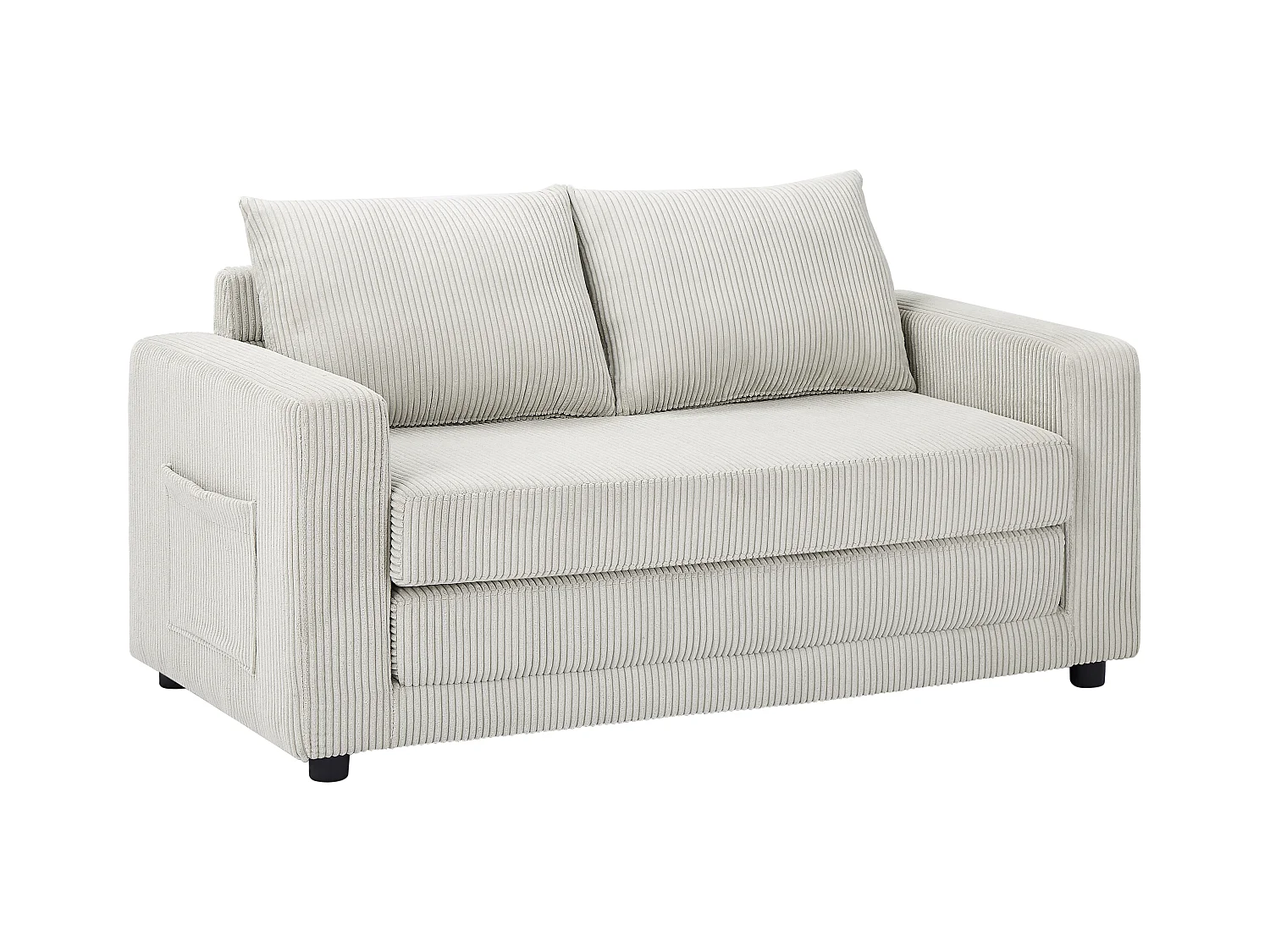 Sofá cama de 2 plazas de terciopelo beige MIRTO