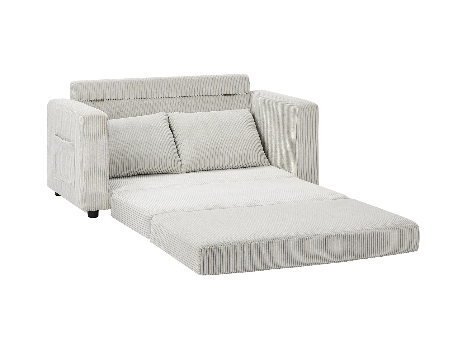 Sofá cama de 2 plazas de terciopelo beige MIRTO