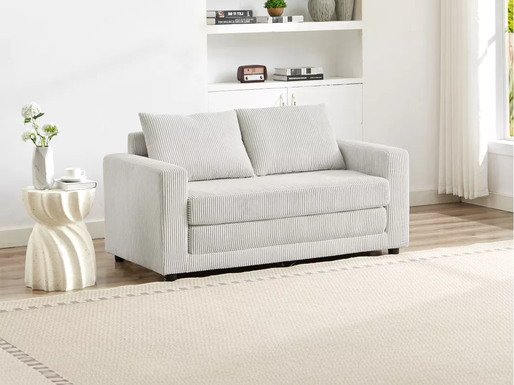 Kauf Unique Sofa 2-Sitzer mit Schlaffunktion - Cord - Beige - MIRTO