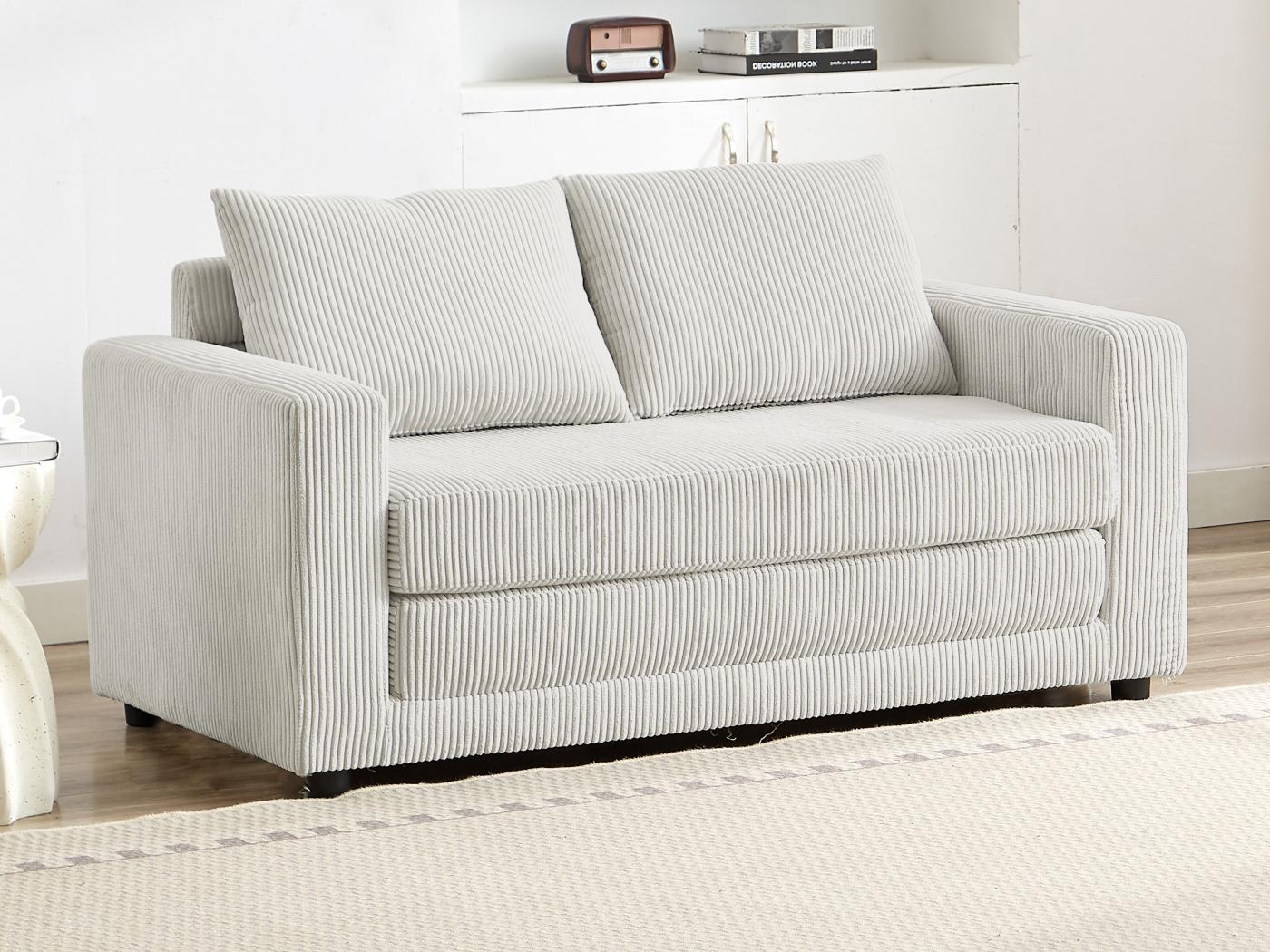 Sofa -Sitzer mit Schlaffunktion - Cord - Beige - MIRTO günstig Sofa -Sitzer mit Schlaffunktion - Cord - Beige - MIRTO günstig