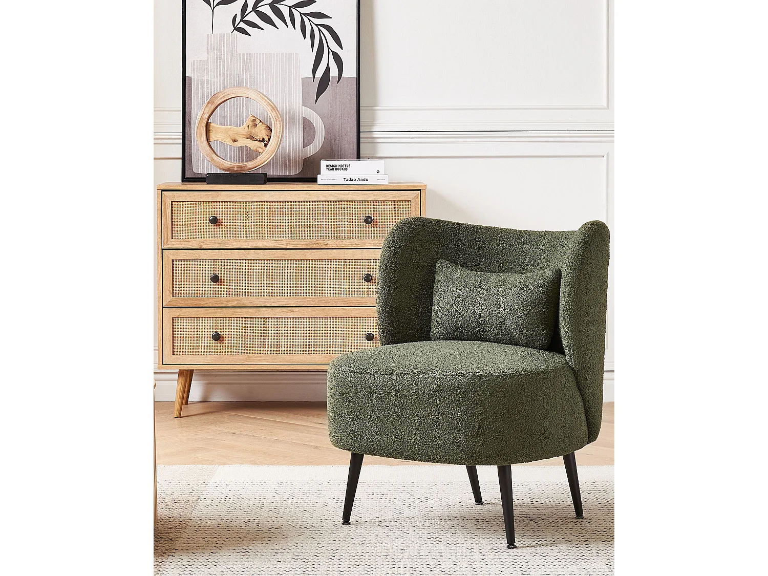 Fauteuil OTSBY Bouclé Vert foncé