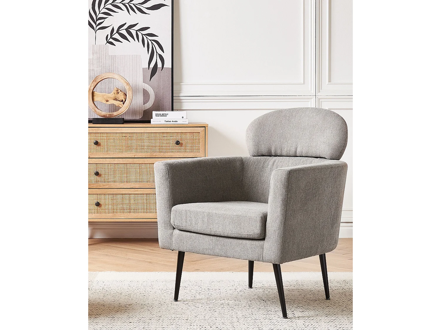 Fauteuil SOBY Tissu Taupe